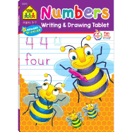 School Zone - Numbers Writing & Drawing Tablet Workbook - 96 Pages, Ages 3 to 7, Preschool, Kindergarten, 1st Grade, Numbers 1-20, Tracing, Printing, ... (Easy-Tear Top Bound Pad) (Writing Tablet)