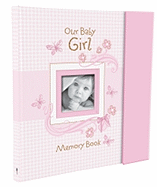 Christian Art Gifts Girl Baby Book of Memories Pink Keepsake Photo Album | Our Baby Girl Memory Book | Baby Book with Bible Verses, The First Year