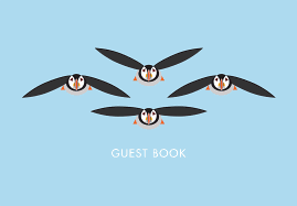 I Like Birds Flying Puffins Guest Book