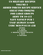 US Military Recipes Volume 2 Armed Forces Recipe Service Great for Cooking for Large Groups