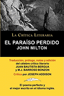 'El Paraiso Perdido de John Milton, Coleccion La Critica Literaria Por El Celebre Critico Literario Juan Bautista Bergua, Ediciones Ibericas'