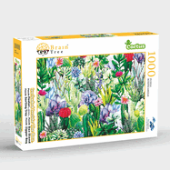Cactus 1000 piece puzzle for adults - Unique Puzzles for adults 1000 pieces and up With Droplet Technology For Anti Glare & Soft Touch - 27.5Lx19.5W