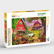 Organic Farm 1000 piece puzzle for adults - Unique Puzzles for adults 1000 pieces and up With Droplet Technology For Anti Glare & Soft Touch - 27.5Lx19.5W