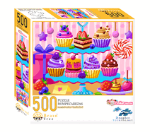 Cake World 500 Piece Puzzles for Adults-Jigsaw Puzzles-Every Piece Is Unique With Droplet Technology For Anti Glare & Soft Touch Feel-19.5Lx14.5W
