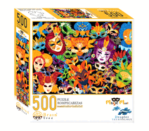 Magic Mask 500 Piece Puzzles for Adults Jigsaw Puzzle- Theme : Venice Mardi Gras Puzzle - Random Cut - Every Piece Is Unique In Shape And Size - 19.5Lx14.5W