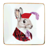 Berkley Bestiary Jack Rabbit Porcelain Square Tray