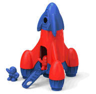 Green Toys Rocket with 2 Astronauts Toy Vehicle Playset, Blue/Red