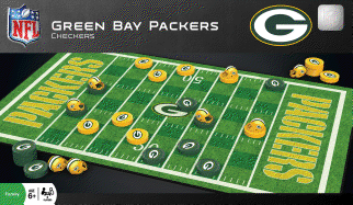 MasterPieces NFL Green Bay Packers Checkers Board Game Set, For 2 Players, Ages 6+