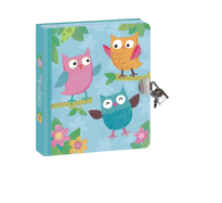 Peaceable Kingdom Owl Cover 6.25' Lock and Key Diary