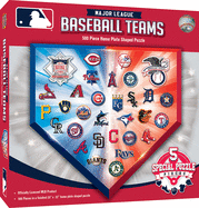 MasterPieces MLB1010: MLB Team Logos 500pc Homeplate Shaped Puzzle