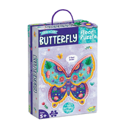 Peaceable Kingdom Shimmery Butterfly Floor Puzzle ├óΓé¼ΓÇ£ 53-Piece Giant Floor Puzzle for Kids Ages 5 & up ├óΓé¼ΓÇ£ Fun-Shaped Puzzle Pieces ├óΓé¼ΓÇ£ Great for Classrooms