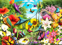 Brain Tree - Flower Garden 1000 Piece Puzzle for Adults - Unique Puzzles for Adults 1000 Pieces and up with Droplet Technology for Anti Glare & Soft Touch - 27.5├óΓé¼┬¥Lx19.5├óΓé¼┬¥W